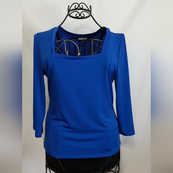 MetroStyle - Women's Blouse - Blue - Size Medium - Picture 1 of 8
